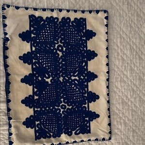 Navy and Cream Accent Pillow